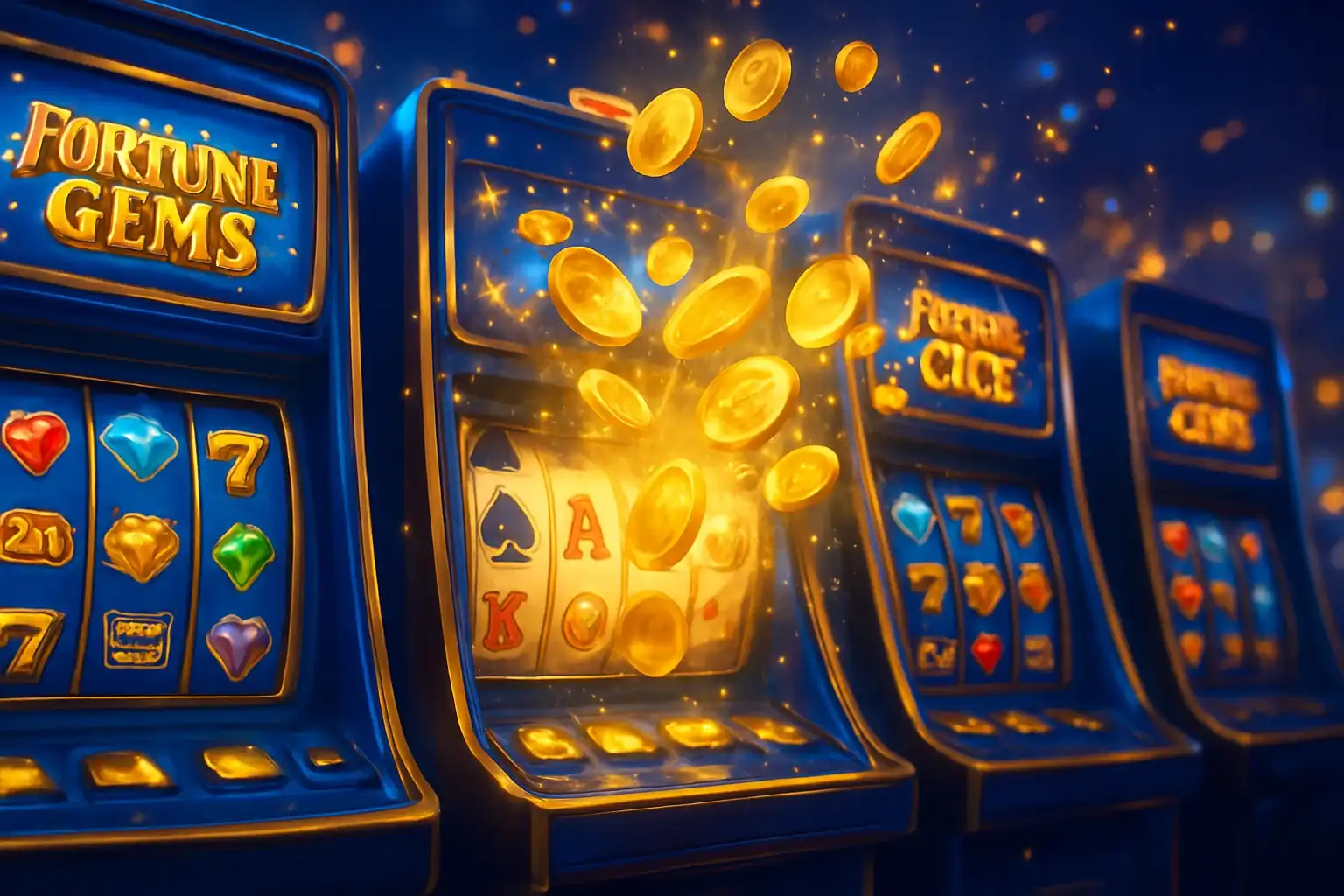 Bright Philippine casino slot machines with JILI symbols and exploding gold coins
